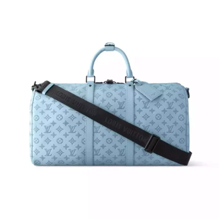 KEEPALL BANDOULIERE 50 BAG SKY BLUE MONOGRAM SHADOW – LW314