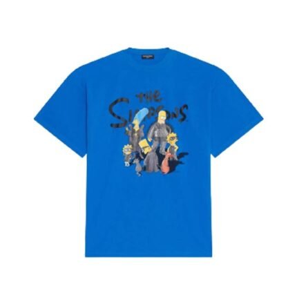BALENCIAGA MEN’S THE SIMPSONS TM  20TH TELEVISION T-SHIRT OVERSIZED IN INDIGO – BAS006