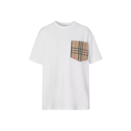 BURBERRY VINTAGE CHECK POCKET COTTON OVERSIZED T-SHIRT – BRS013
