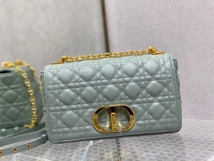 DIOR MEDIUM DIOR CARO BAG ETHEREAL GRAY SUPPLE CANNAGE CALFSKIN – DOB110