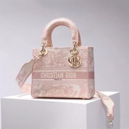 DIOR MEDIUM LADY D-LITE PINK BAG – DOB011