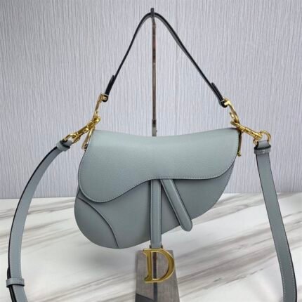 DIOR SADDLE BAG WITH STRAP BLUE – DOB033