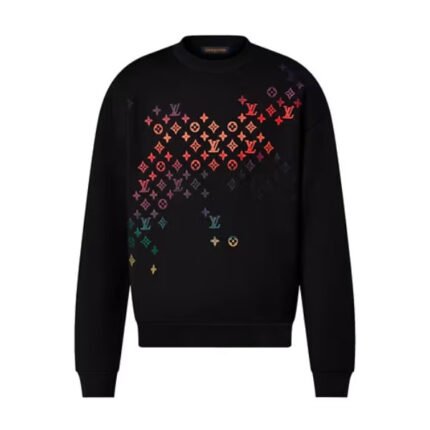 LOUIS VUITTON EMBROIDERED COTTON SWEATSHIRT BLACK – LH066