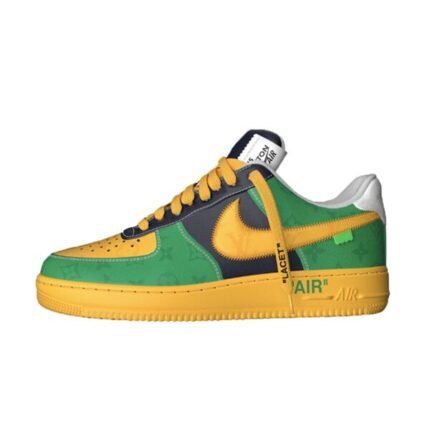 LOUIS VUITTON X NIKE AIR FORCE 1 LOW-TOP SNEAKERS IN YELLOW AND GREEN – LVS108